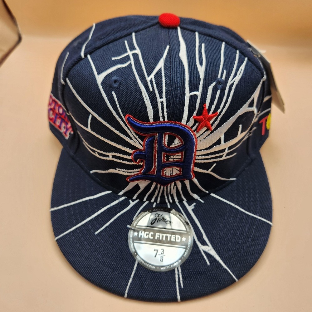 Detroit Stars Hat Cap Fitted Mens 7 3/8 Blue Baseball Negro Leagues Headgear